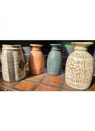 Antique Teak Wood Pot
