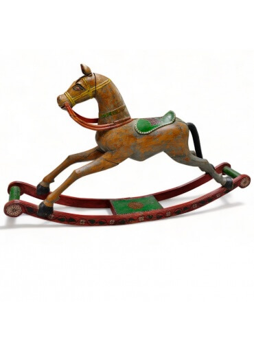 Vintage Handcrafted Wooden Rocking Horse