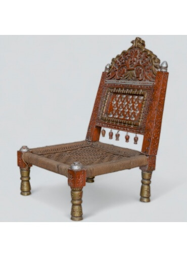 Antique Wooden Handcarved Pidha Chair