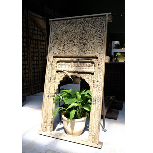 Mango Wood Jali Panel Mirror
